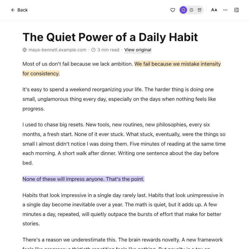 Osarai リーダー&ハイライト画面